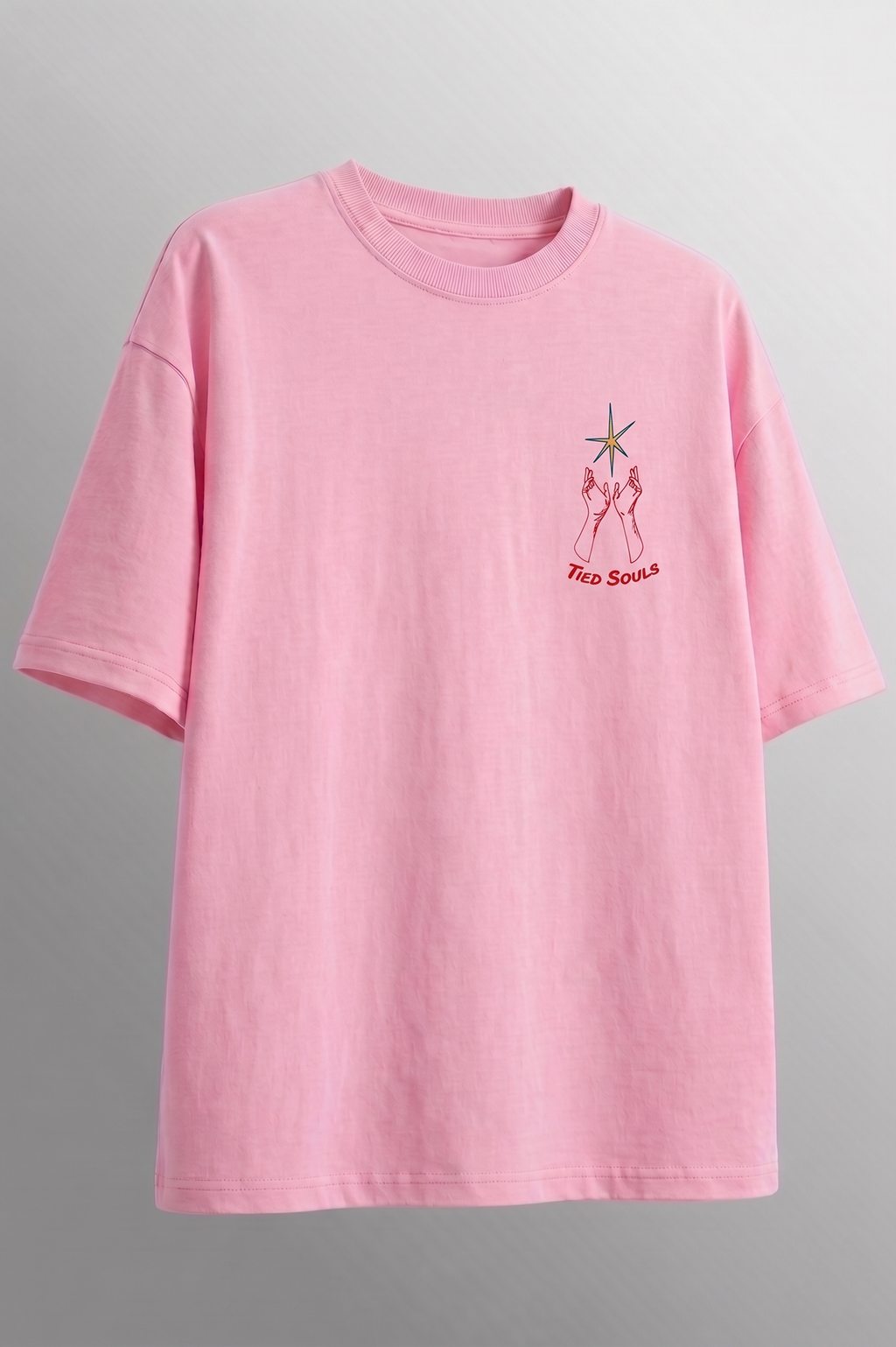 Red String Oversized Graphic T-Shirt