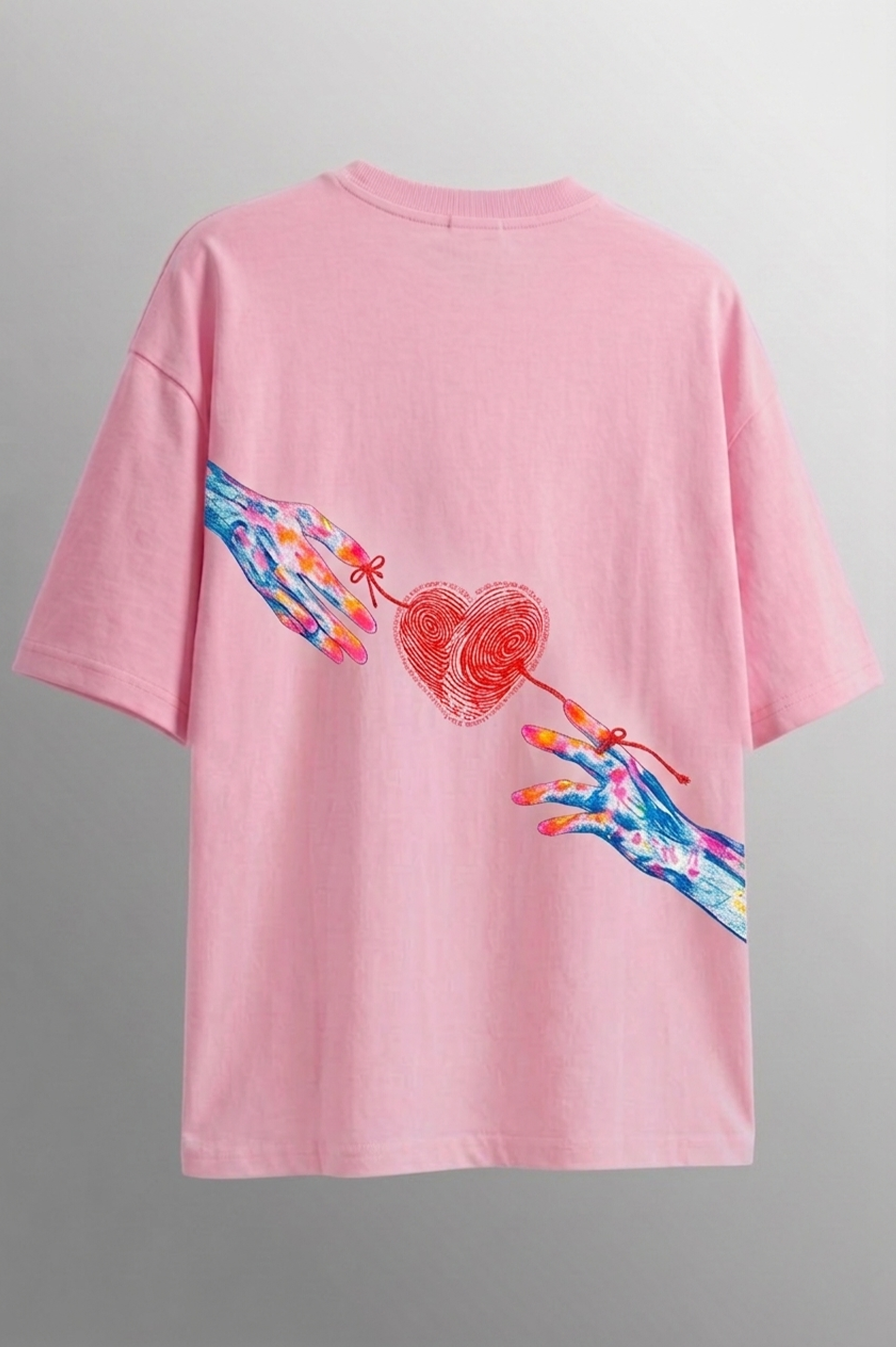 Red String Oversized Graphic T-Shirt