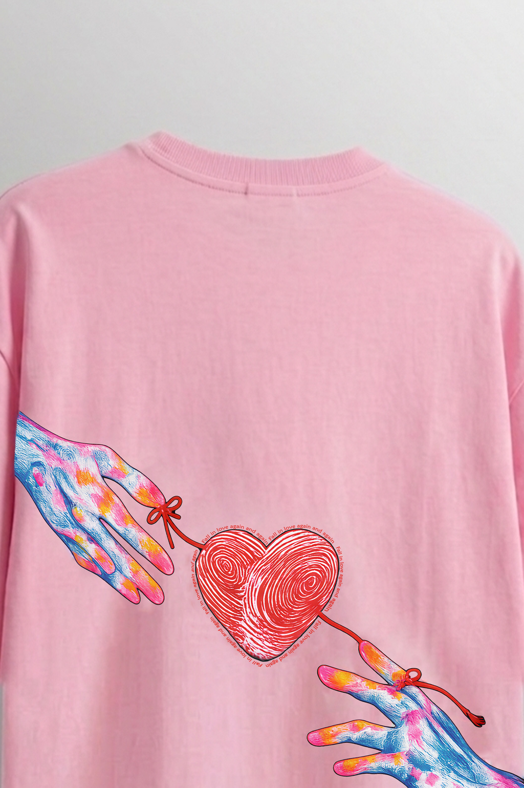 Red String Oversized Graphic T-Shirt
