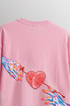 Red String Oversized Graphic T-Shirt