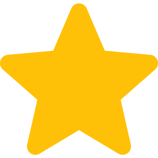 solid yellow five-pointed star icon on transparent background